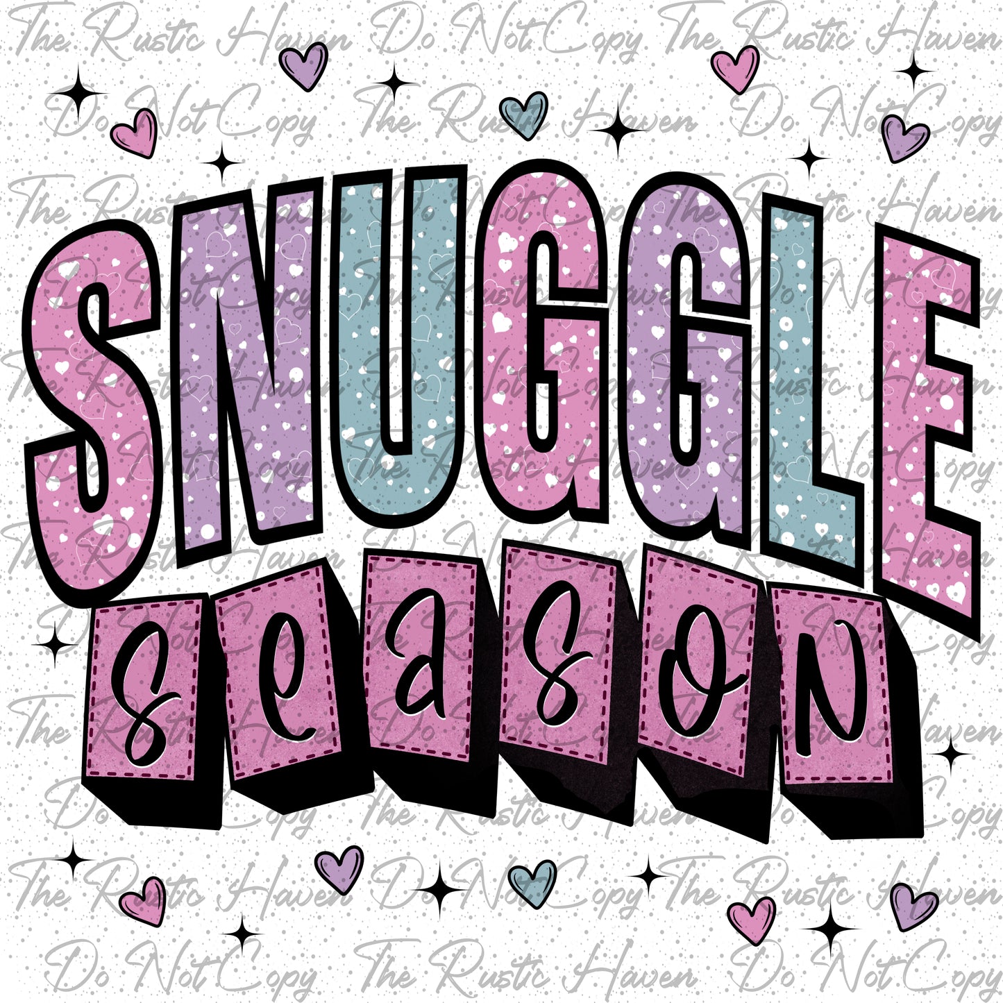 Snuggle Season PNG | Valentine’s Day Cozy Winter Digital Design with Hearts | Sublimation PNG