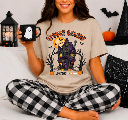 Spooky Season Loading PNG | Haunted House Halloween Shirt Design | Digital Download