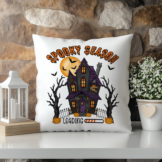 Spooky Tales & Pumpkin Trails Collection – 16x16 Linen Pillows with Inserts