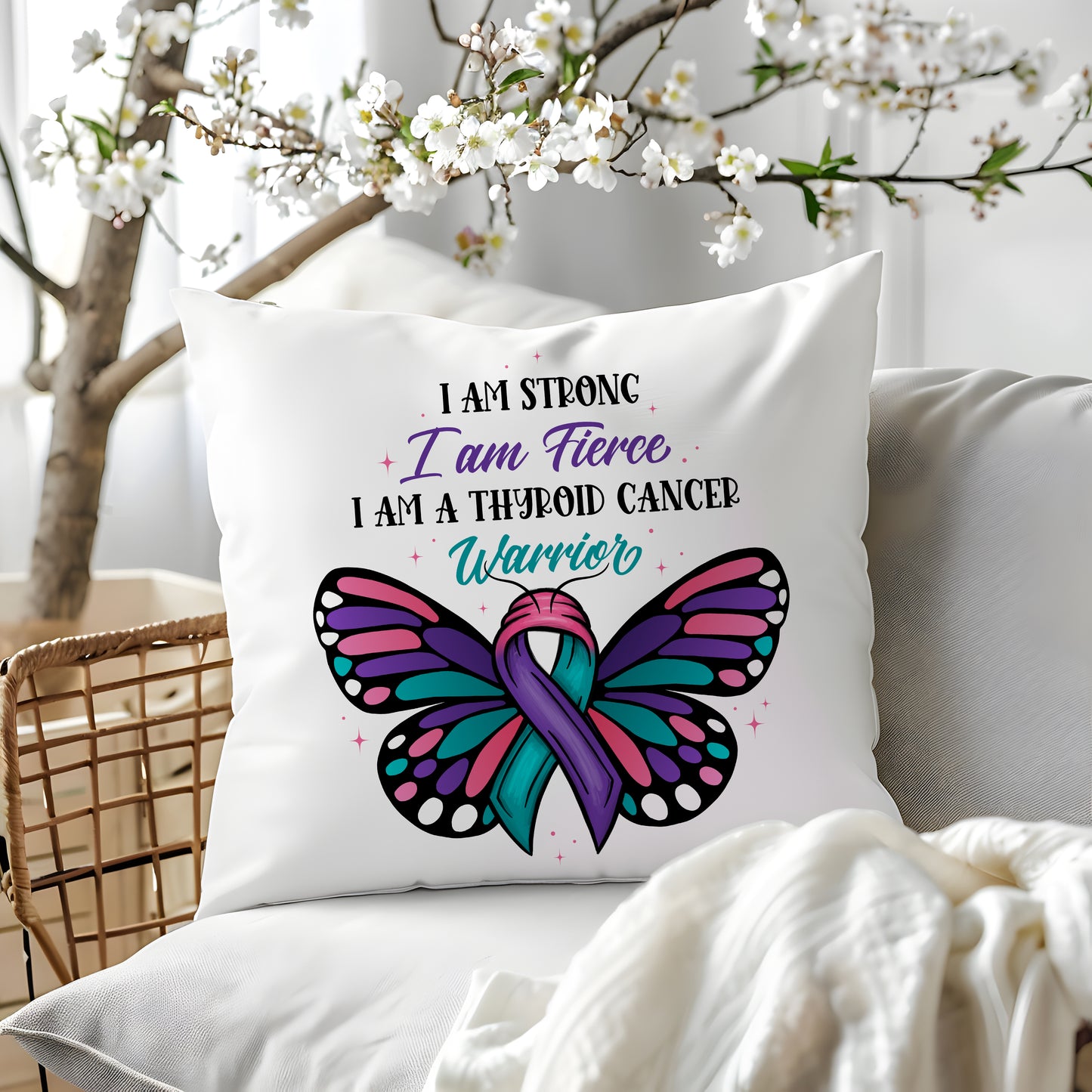 Awareness I am a Survivor/warrior Beautiful Butterfly Pillows