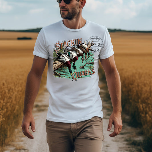 STAKIN QUACKS MEN'S DUCK  HUNTING T-SHIRT