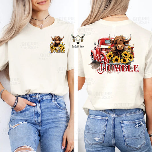 Stay Humble Highland cow t-shirt