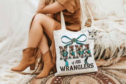 Mama of little wrangler tote bag
