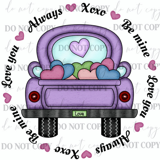 Always XOXO Valentine Love Truck PNG