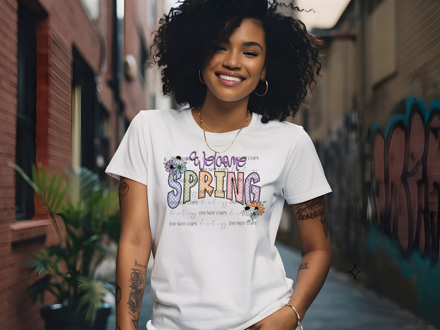 Welcome Spring Floral PNG