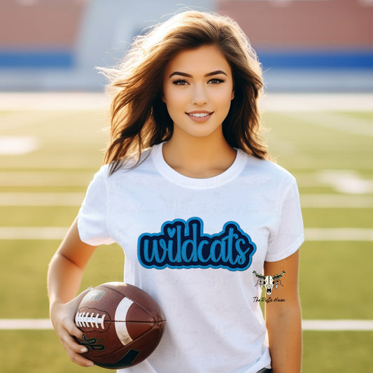Wildcats Faux Embroidery Look T-Shirt | Game Day Graphic Tee