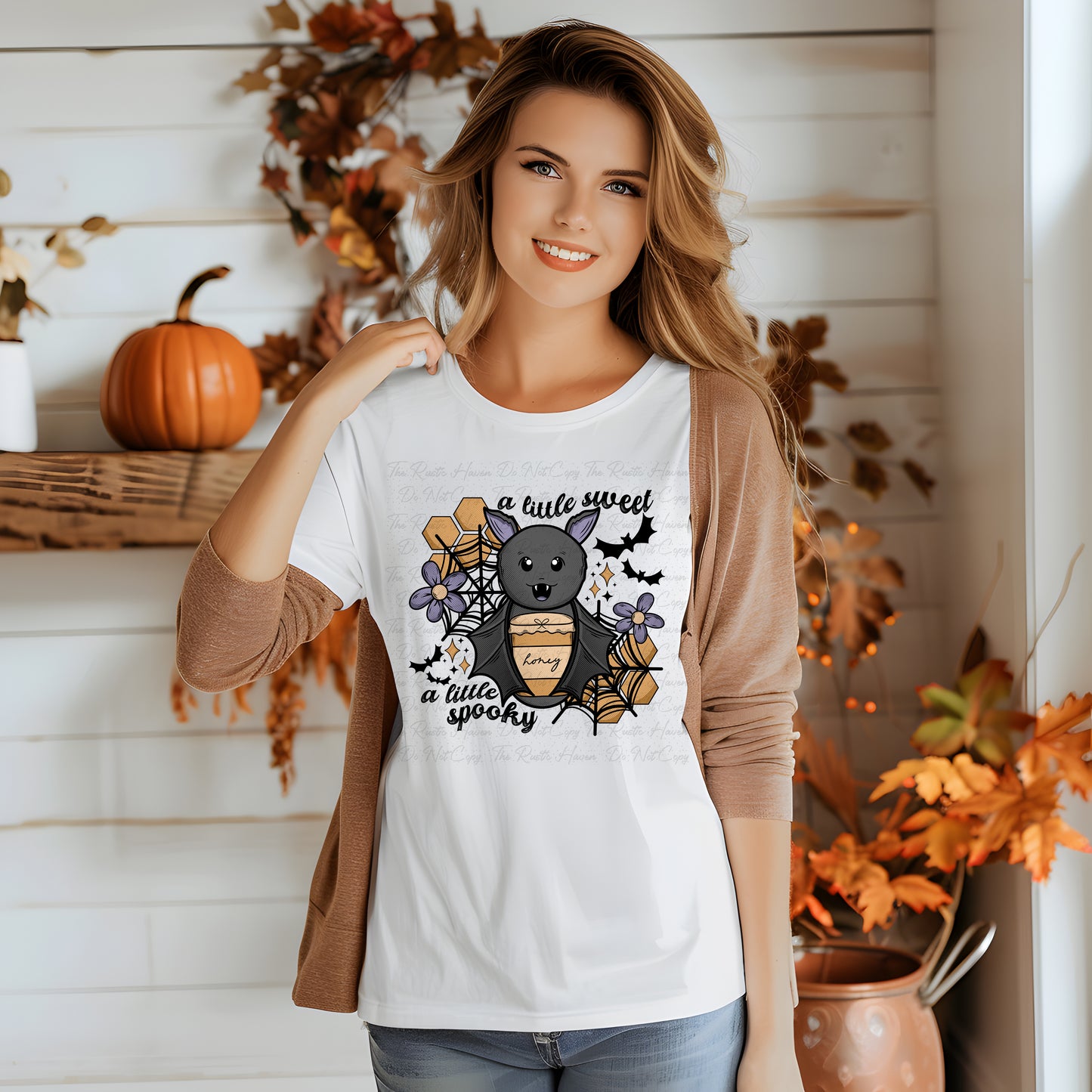 A Little Sweet, A Little Spooky Bat Graphic Tee – Halloween Cute Bat Shirt (3 Colors)