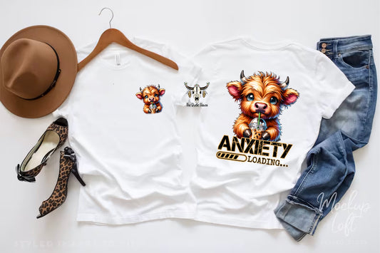 Cute anxiety highland cow T-shirt