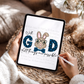 Christian Bunny PNG Bundle – With God All Things Are Possible | Boy & Girl Easter Faith Design Download