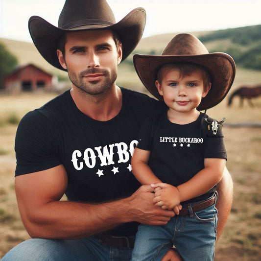 (Kids) Daddy and Me Cowboy and Little Buckaroo Matching T-shirt