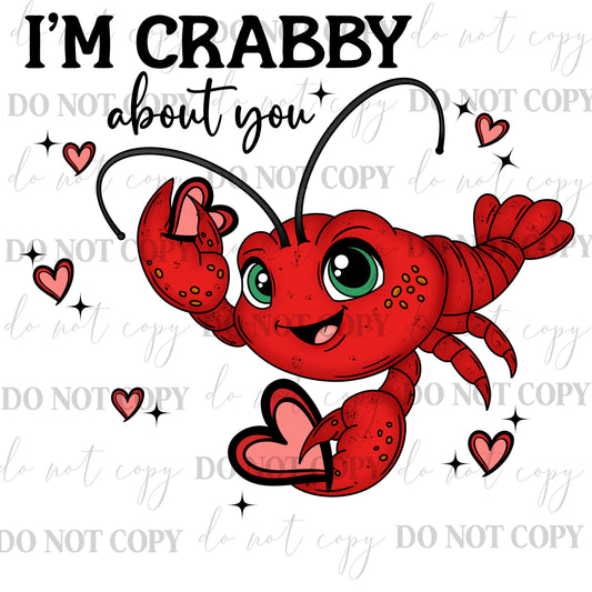 I’m Crabby About You PNG | Funny Lobster Valentine Design