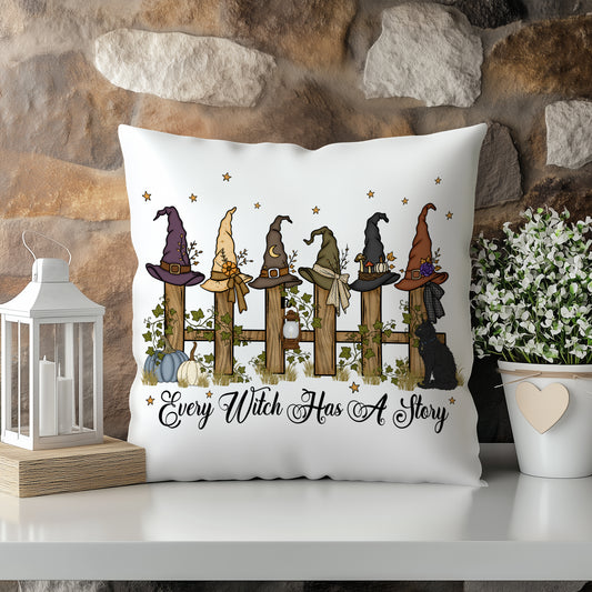 Spooky Tales & Pumpkin Trails Collection – 16x16 Linen Pillows with Inserts