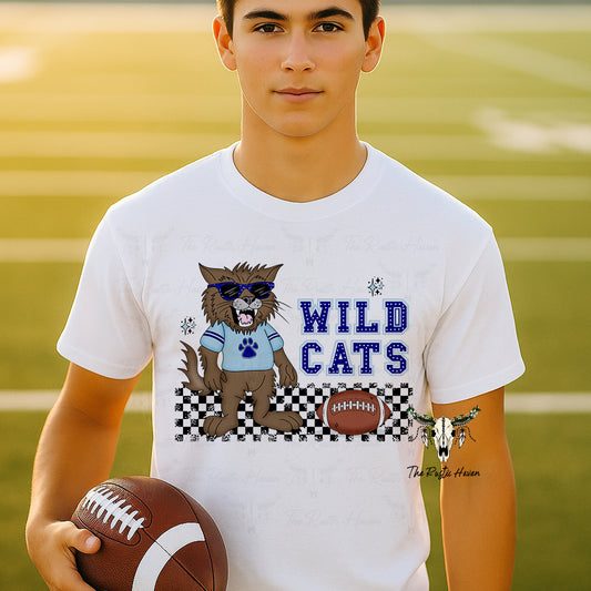Wildcats Mascot Sports T-Shirt | Customizable Game Day Tee for Football, Basketball, Baseball & More