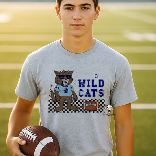 Wildcats Mascot Sports T-Shirt | Customizable Game Day Tee for Football, Basketball, Baseball & More
