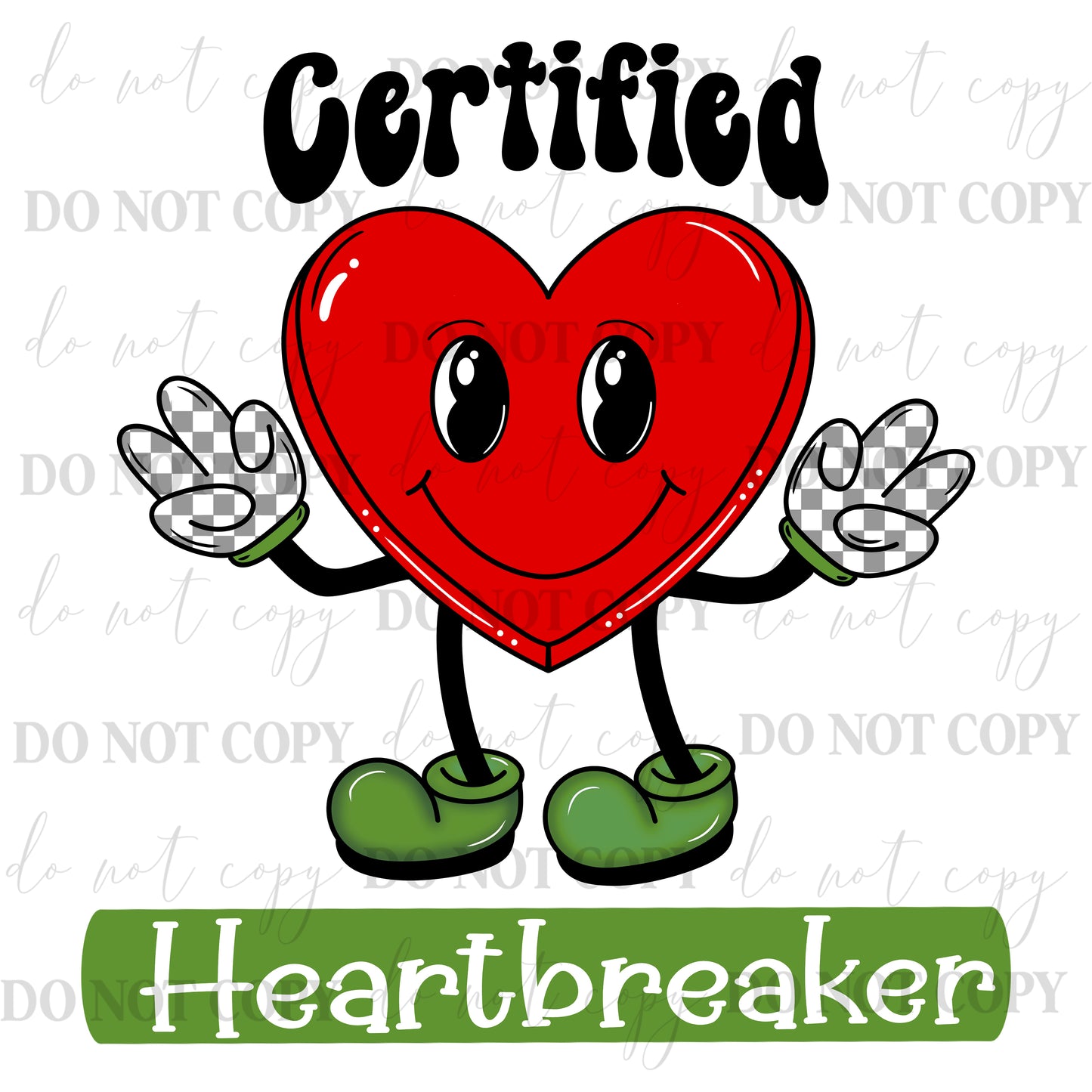 Certified Heartbreaker PNG | Kids Valentine Shirt Design | Blue & Green