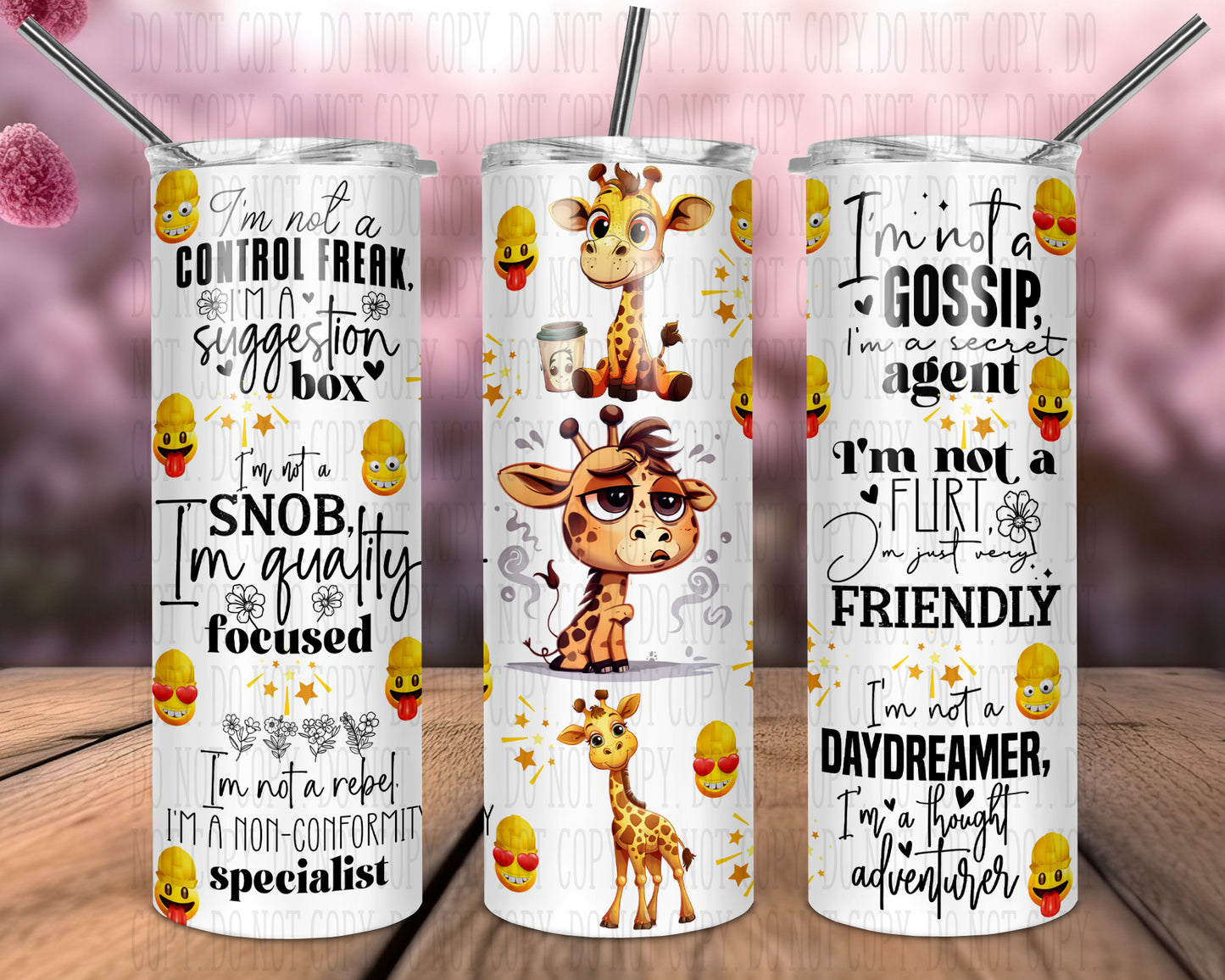 Cute Giraffe Funny Quotes 20oz Tumbler