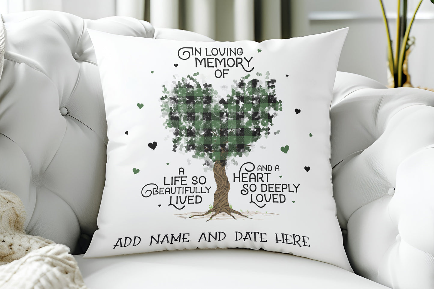 Beautiful tree personalized memorial pillows