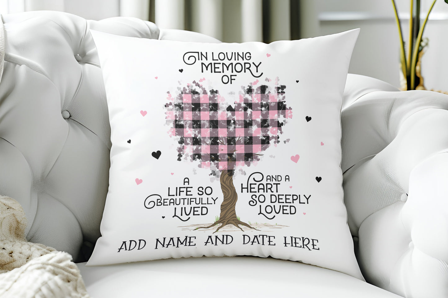 Beautiful tree personalized memorial pillows