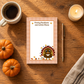 Fall Turkey Notepad Bundle | Two 4 × 6 Pads, 50 Sheets Each