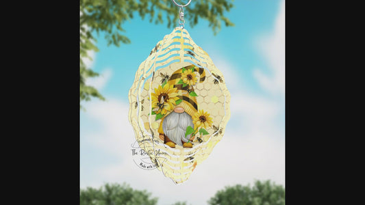 Adorable Sunflower Gnome Wind Spinner