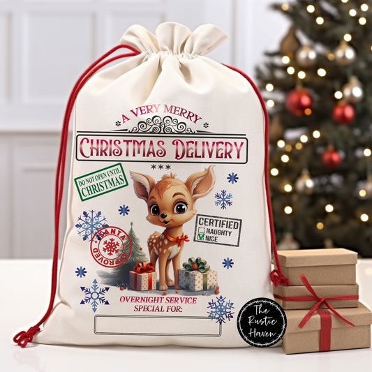 Personalized Deer Santa Sack