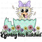Spring Has Hatched Easter Chick PNG | Cute Easter Sublimation Design | Spring Chick With Bow | Easter Egg Floral PNG Digital Download
