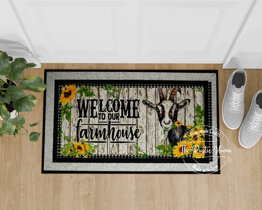 Welcome to our Farmhouse Goat Door mat